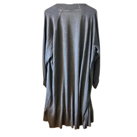 Terra & Sky 3X Charcoal Long Open Front Cardigan Duster - Picture 2 of 9